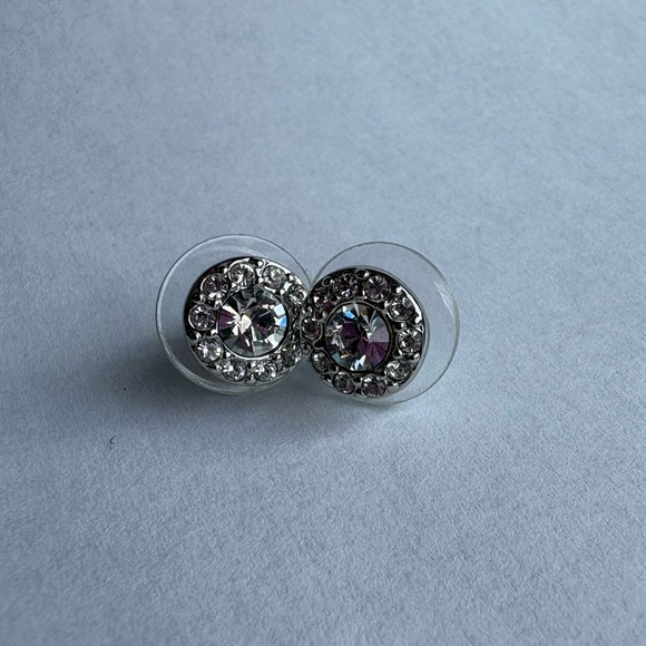 Givenchy Silver Crystal Stud Earrings - Picture 3 of 5